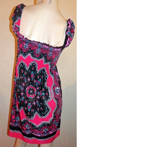 Chesley NWT Pink Black Print Dress Size L - Picture 2 of 7